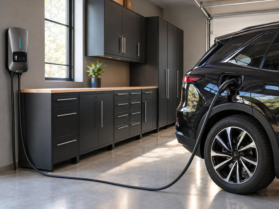 Garage equipment in a working lifestyle setting