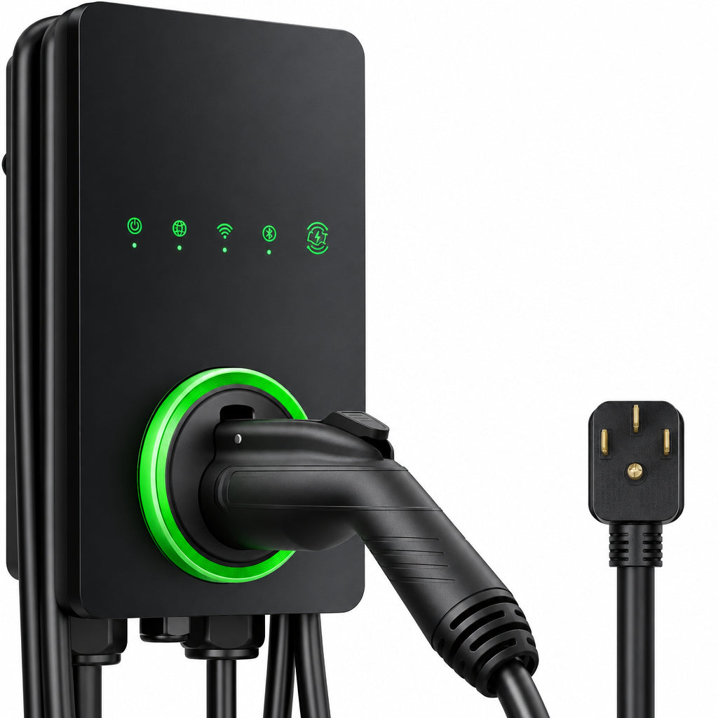 40A Level 2 EV Charger, 240V NEMA 14-50 J1772, Wifi, 25Ft Cable
