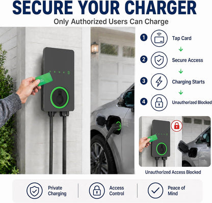 40A Level 2 EV Charger, 240V NEMA 14-50 J1772, Wifi, 25Ft Cable — product view 4