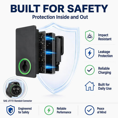 40A Level 2 EV Charger, 240V NEMA 14-50 J1772, Wifi, 25Ft Cable — product view 5