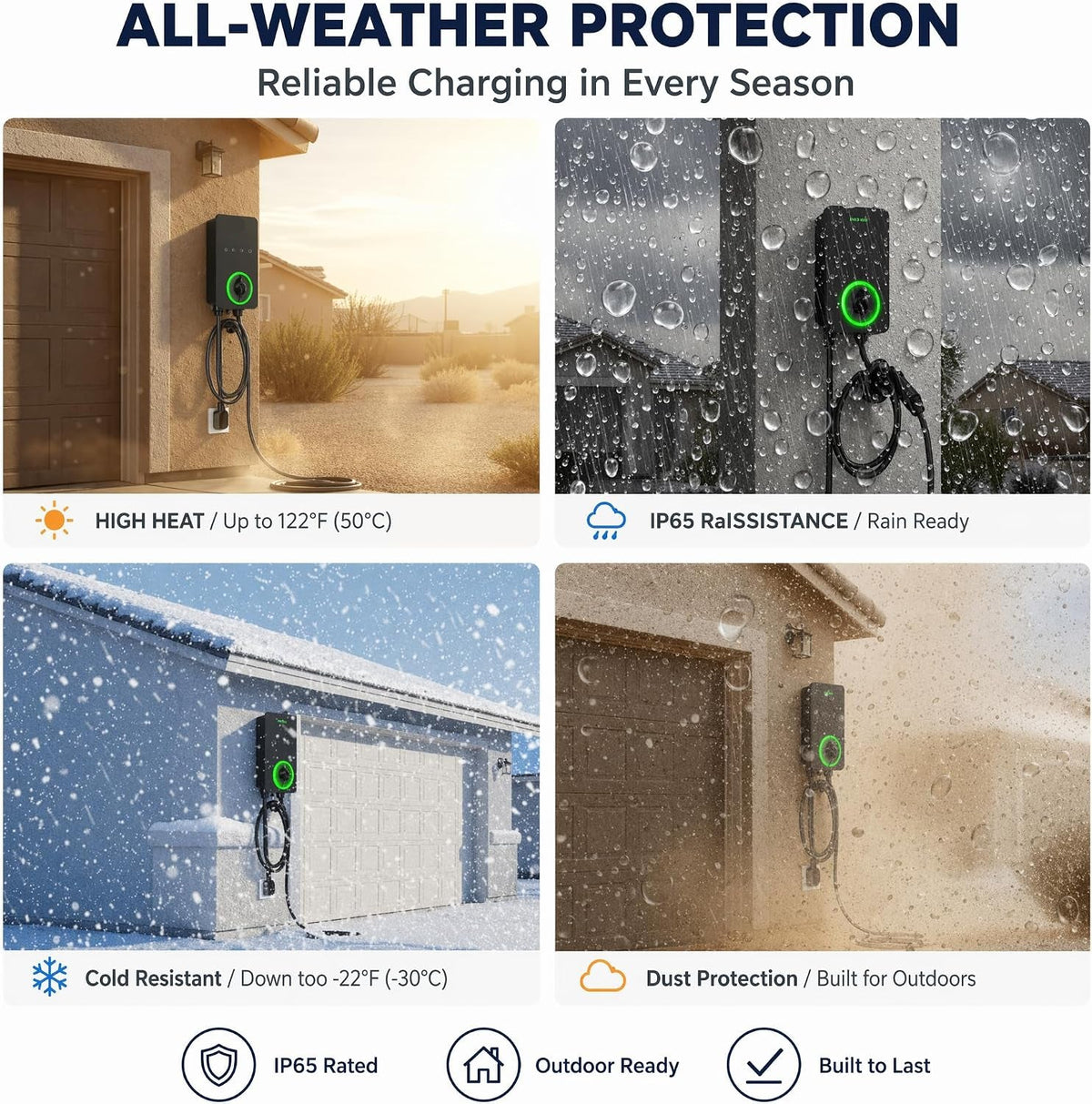 40A Level 2 EV Charger, 240V NEMA 14-50 J1772, Wifi, 25Ft Cable — product view 6