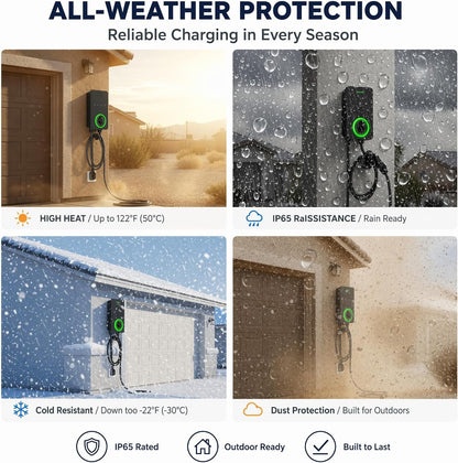 40A Level 2 EV Charger, 240V NEMA 14-50 J1772, Wifi, 25Ft Cable — product view 6