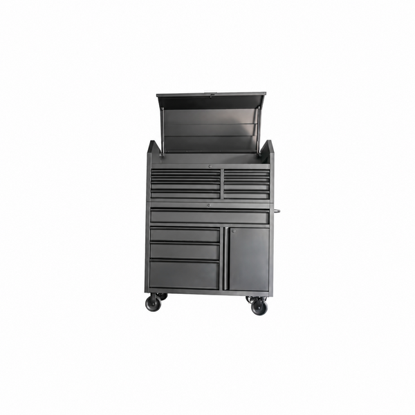 HD 46 In. Wide 24.5 In. Deep 12-Drawer Tool Chest and Rolling Cab Set, Matte Black