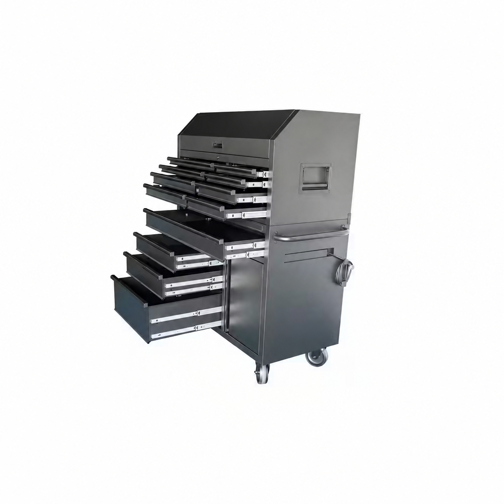 HD 46 In. Wide 24.5 In. Deep 12-Drawer Tool Chest and Rolling Cab Set, Matte Black — product view 3