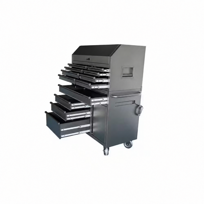 HD 46 In. Wide 24.5 In. Deep 12-Drawer Tool Chest and Rolling Cab Set, Matte Black — product view 3