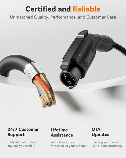 Level 2 EV Charger 40Amp - NEMA 14-50 EVSE with J1772 Connector - CSA Certified Wall Home EV Charger - 25FT Cable,Outdoor/Indoor,Rfid Card,Wifi Enabled, 240V Electric Vehicle Charging Station — product view 8