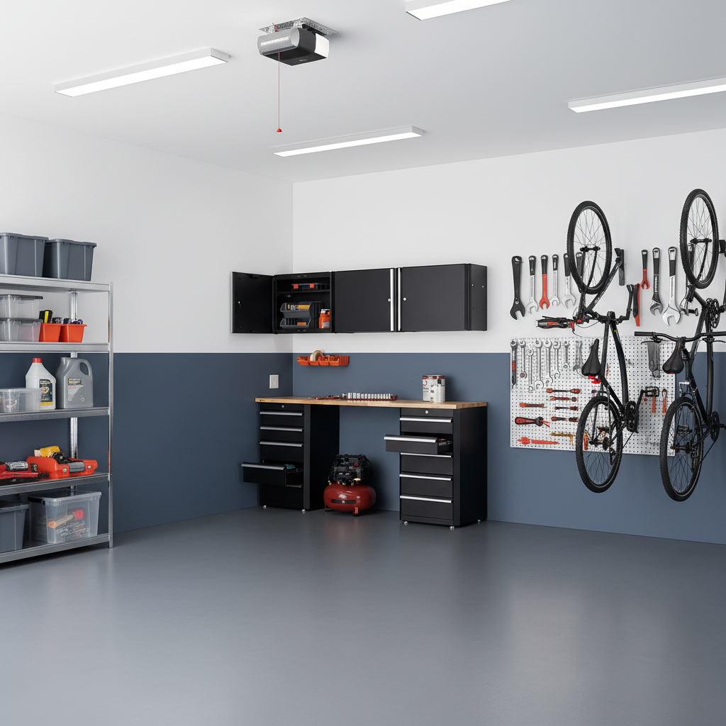 6-Piece Garage Cabinet Set with 72" Wood Top — product view 2